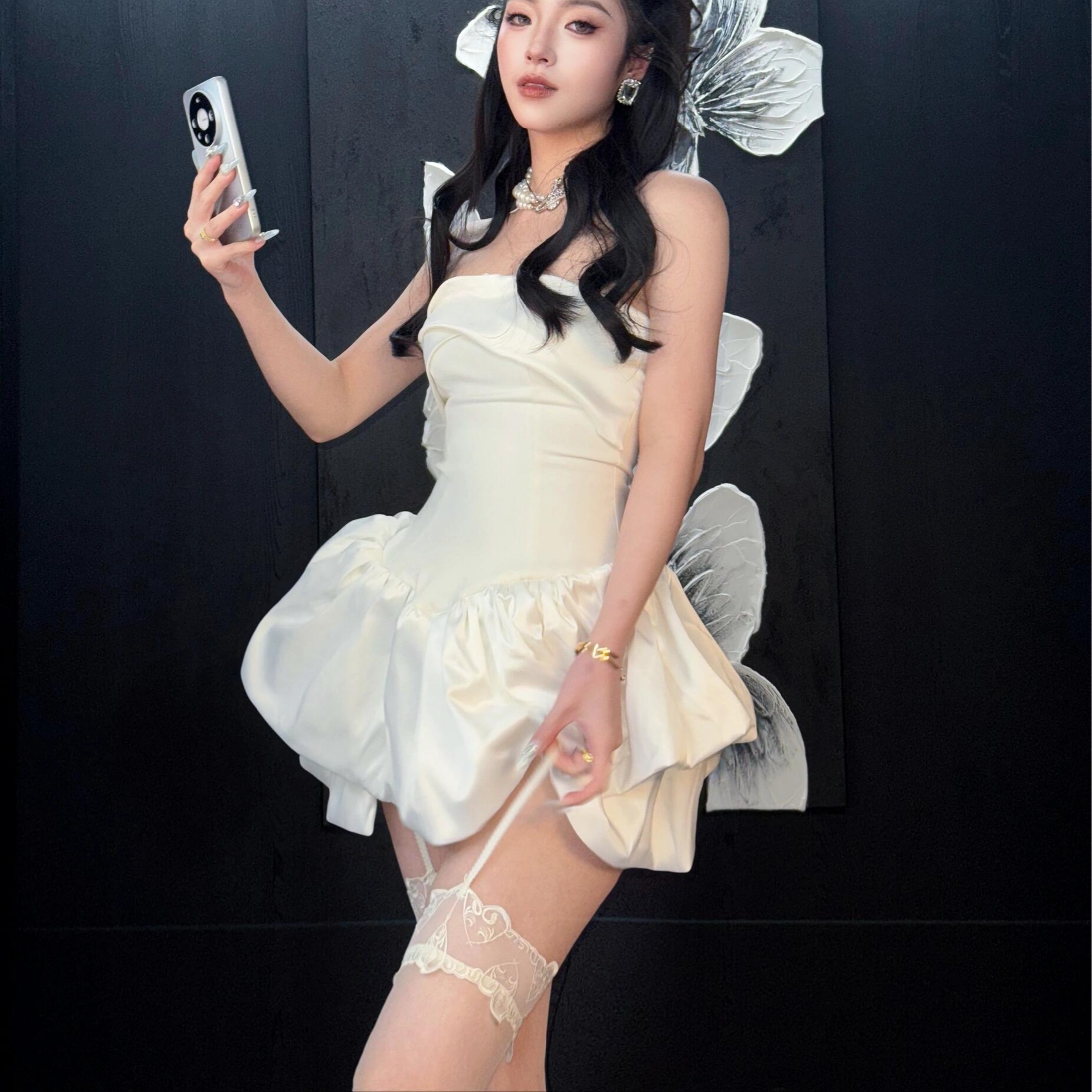 Lace Trimmed Stockings